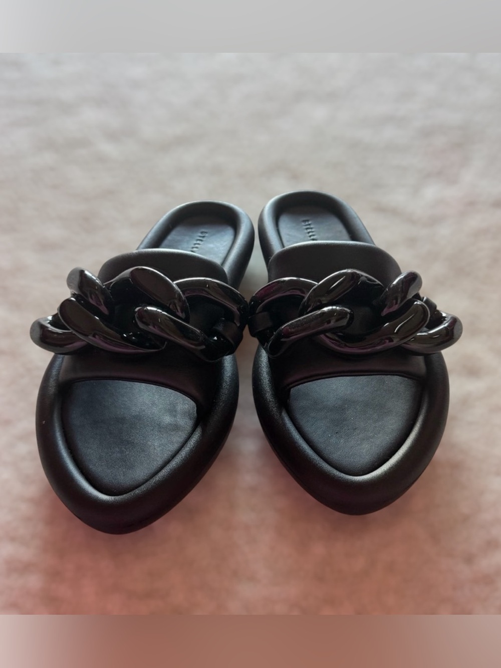 Stella McCartney Black Chain-Link Slide Mules